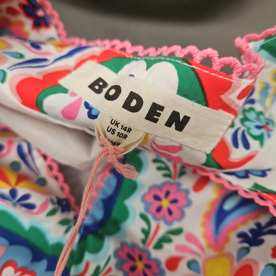 BODEN WOMEN'S DRESS – MULTICOLOUR FLORAL PAISLEY PRINT – UK 14R 