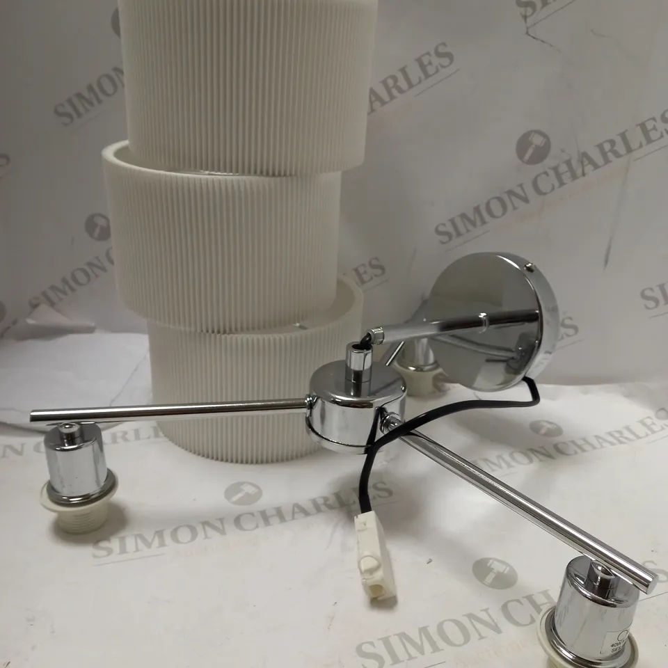 JOHN LEWIS MICROPLEAT 3 LIGHT SEMI FLUSH POLISHED CHROME LIGHT FITTING