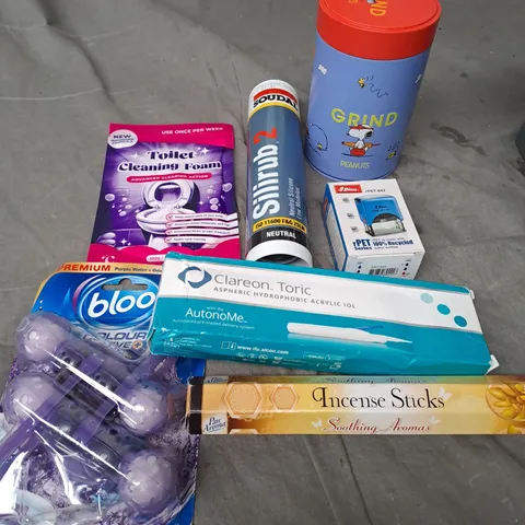 APPROXIMATELY 15 ASSORTED HOUSEHOLD PRODUCTS TO INCLUDE CLEANING FOAM, SILICONE, INCENSE STICKS ETC