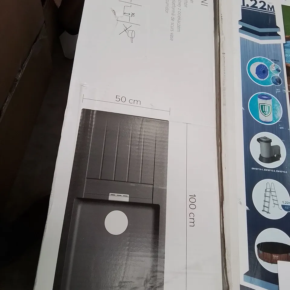 BOXED COOKE & LEWIS GALVANI SINGLE BOWL SINK & DRAINER BLACK COMPOSITE 