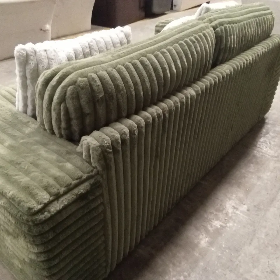 COSY FAUX FUR 2 SEATER SOFA - OLIVE RRP £1199