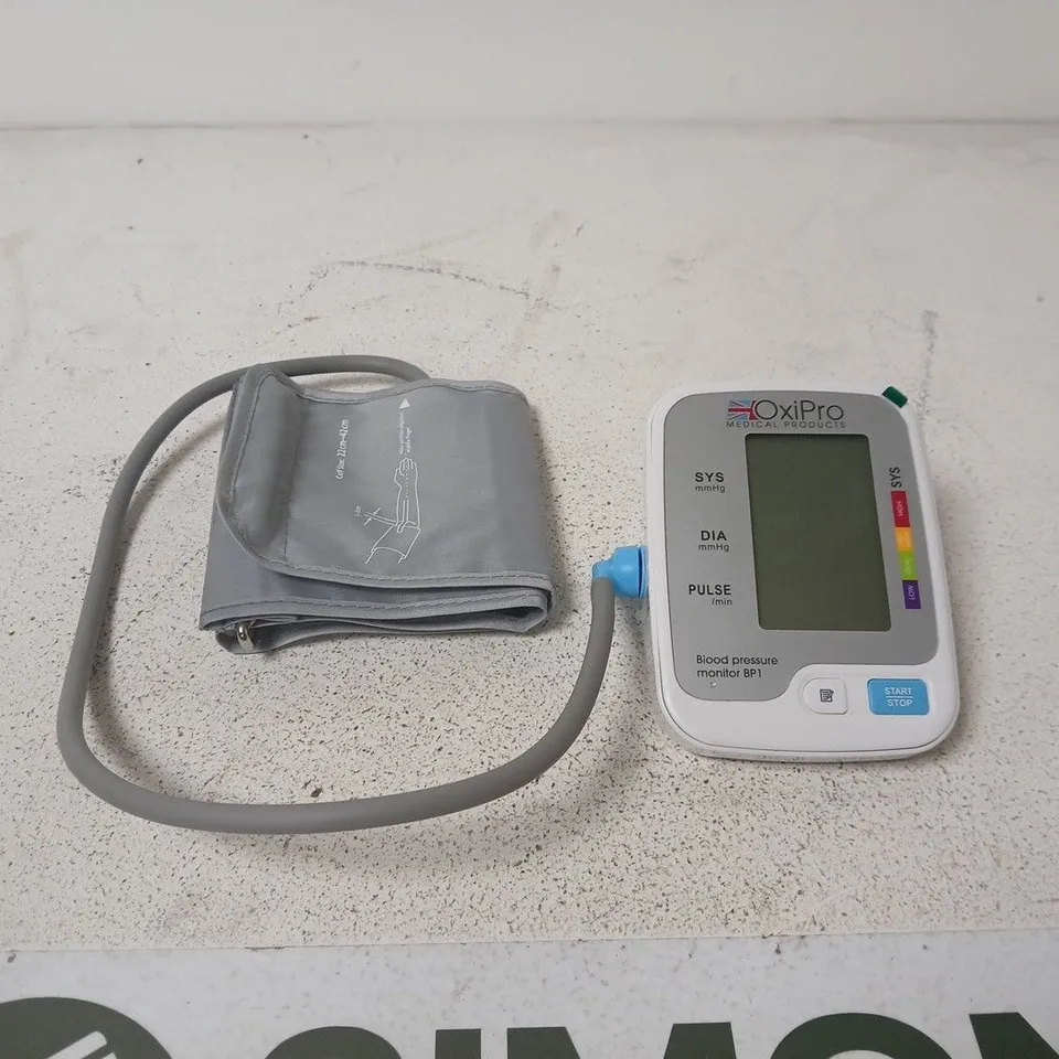 OXIPRO BLOOD PRESSURE MONITOR WITH ARM CUFF (BP1) – WHITE