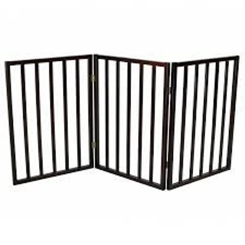 OYPLA BLACK DOG SAFETY FOLDING WOODEN PET GATE PORTABLE INDOOR BARRIER BOXED