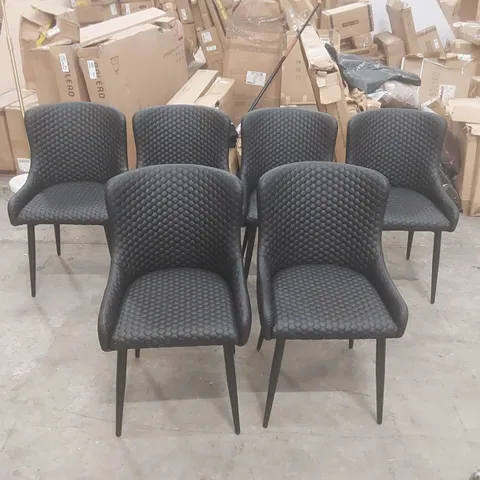 SET OF 6x DESIGNER FAUX LEATHER UPHOLSTERED DINING CHAIRS