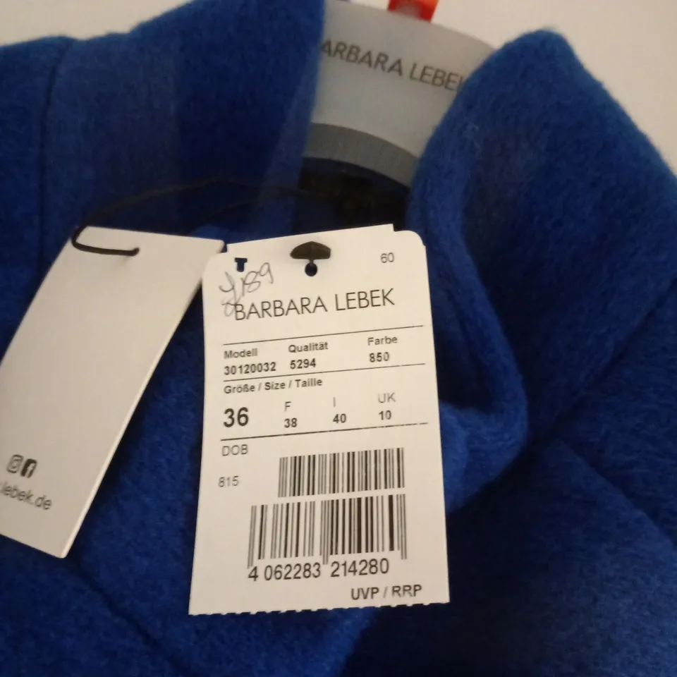 BARBARA LEBEK BLUE BUTTON UP COAT UK 10 TAGGED
