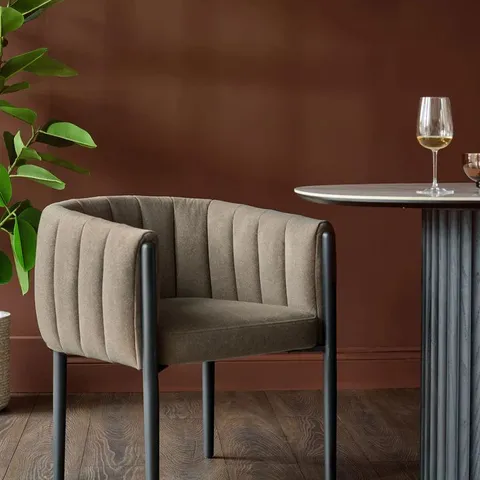 BOXED DANETTI COLE MOCHA PLUSH FABRIC DINING CHAIR