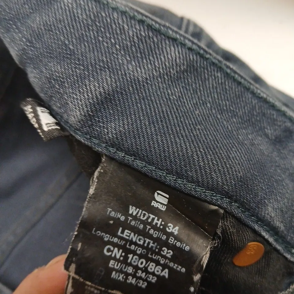 UK 34 WAIST G-STAR ORIGINALS JEANS – DENIM, INSEAM 32 (US 34/32)