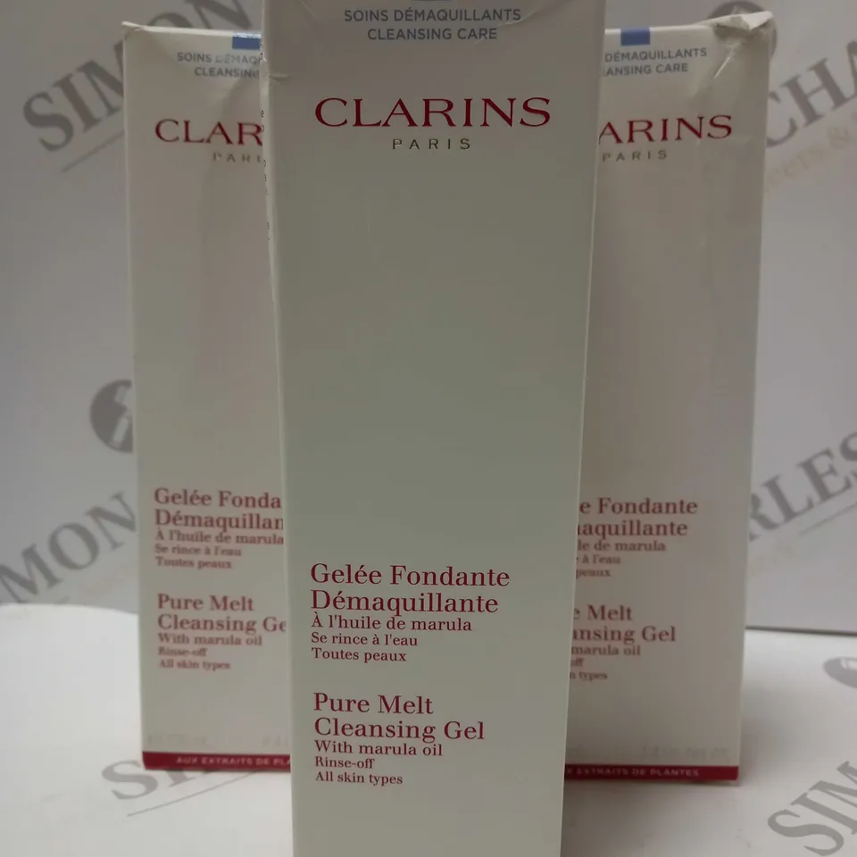 BOX OF APPROX 10 X 125ML CLARINS PURE MELT CLEANSING GEL 