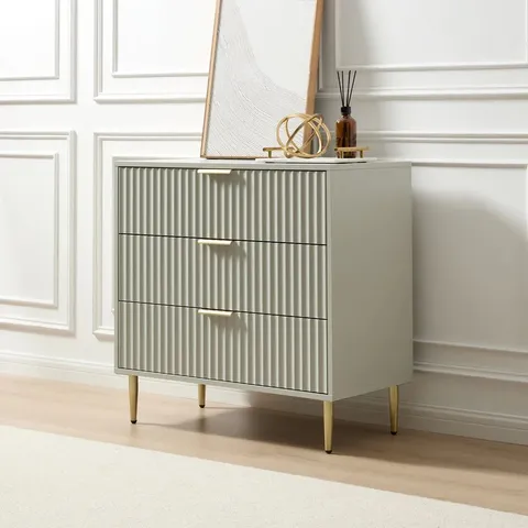 BOXED DUSK EVIE 3 DRAWER CHEST - SAGE GREEN (1 BOX)