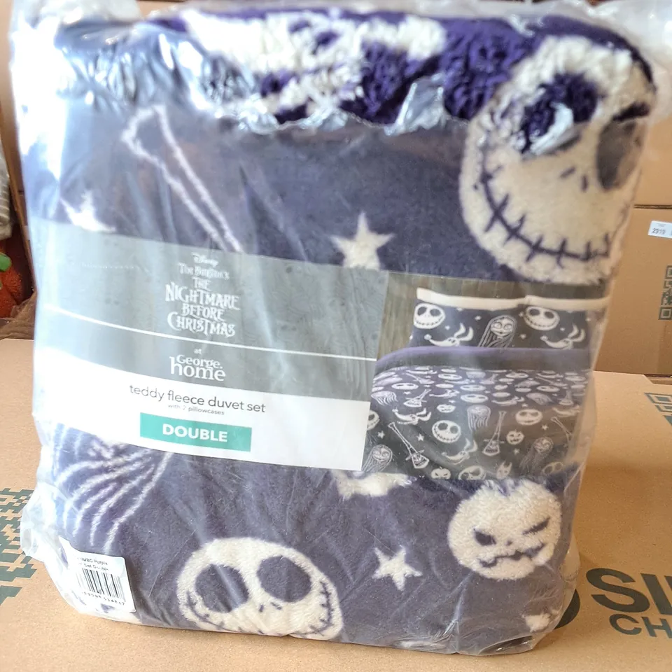 NIGHT BEFORE CHRISTMAS TEDDY FLEECE DUVET SET - DOUBLE