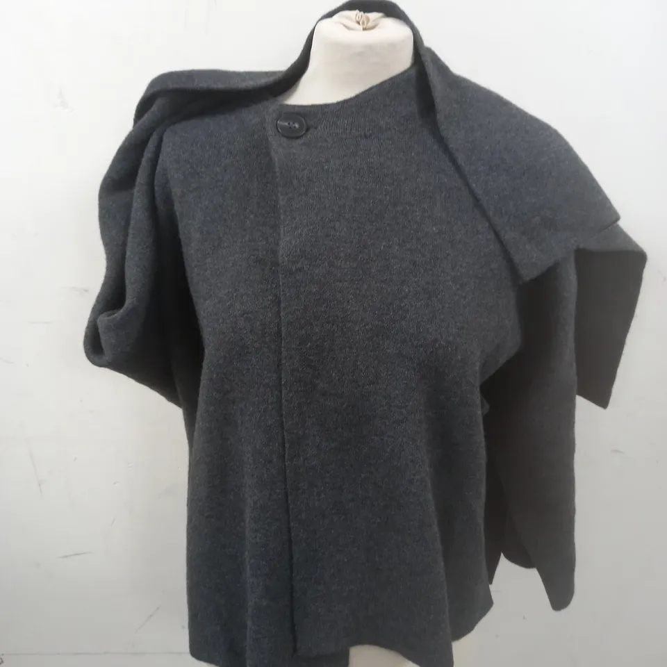 ZARA GREY WRAP DETAIL PONCHO - S/M