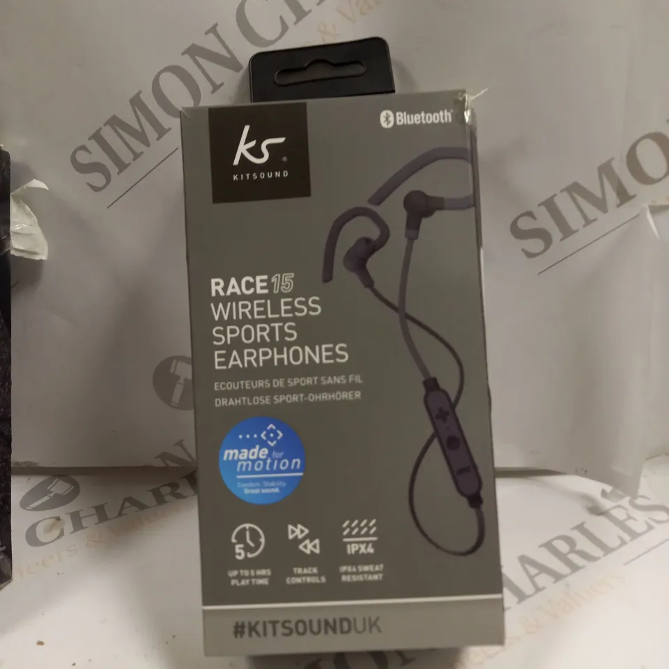 4X BOXED KITSOUND RACE 15 SPORT WIRELESS EARPHONES - BLACK
