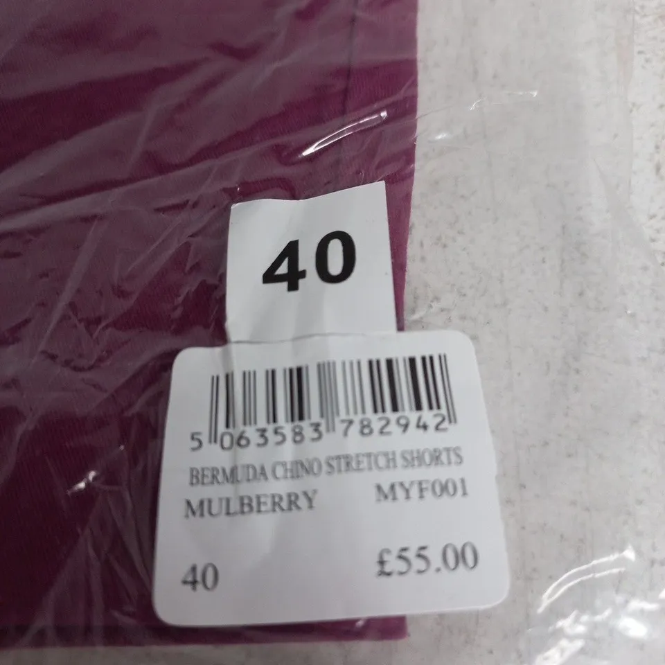 CREW CLOTHING BERMUDA CHINO STRETCH SHORTS – MULBERRY, UK 40