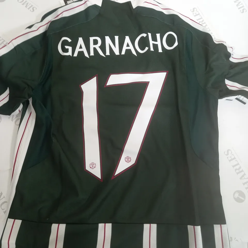 ADIDAS MANCHESTER UNITED 3RD KIT - GARNACHO 17 - SIZE 15-16 YEARS 
