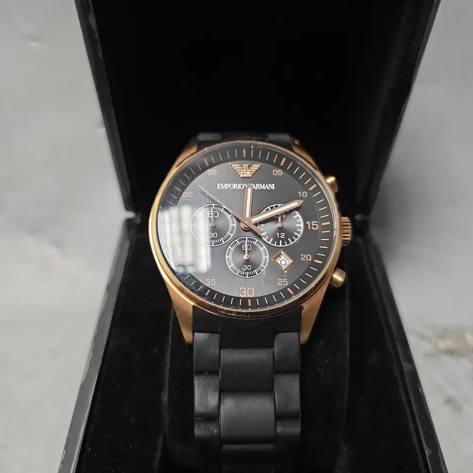 EMPORIO ARMANI BLACK CHRONOGRAPH WATCH