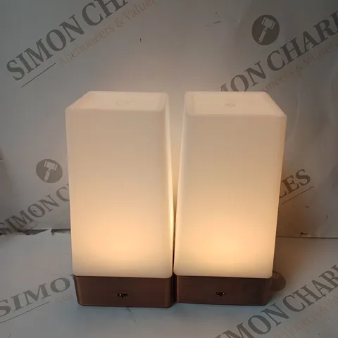 AURAGLOW SET OF 2 WIRELESS PIR HALLWAY LED NIGHT LIGHTS RECHARGEABLE VERS
