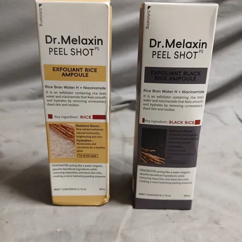 DR. MELAXIN PEEL SHOT EXFOLIANT AMPOULE SET – RICE & BLACK RICE 80ML PER BOTTLE