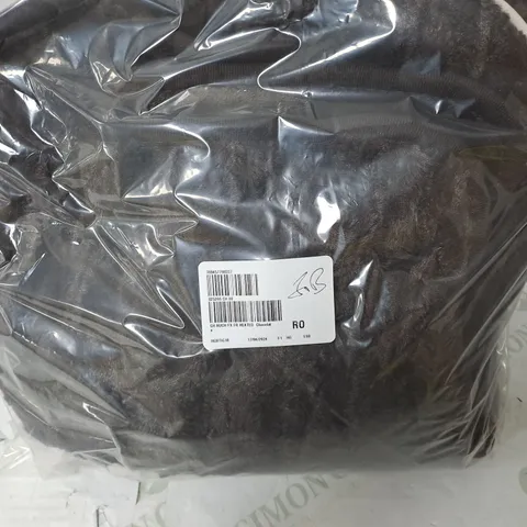 COZEE HOME FAUX FUR HEATED THROW IN CHOCOLATE
