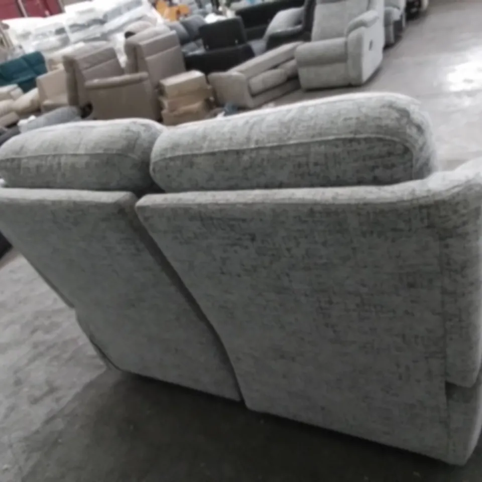DESIGNER G PLAN MADE KINGSBURY ULTIMA SLATE FABRIC ELECTRIC RECLINING TWO SEATER SOFA