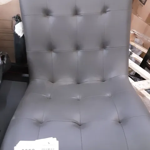 GREY PU LEATHER CHAIR NO LEGS