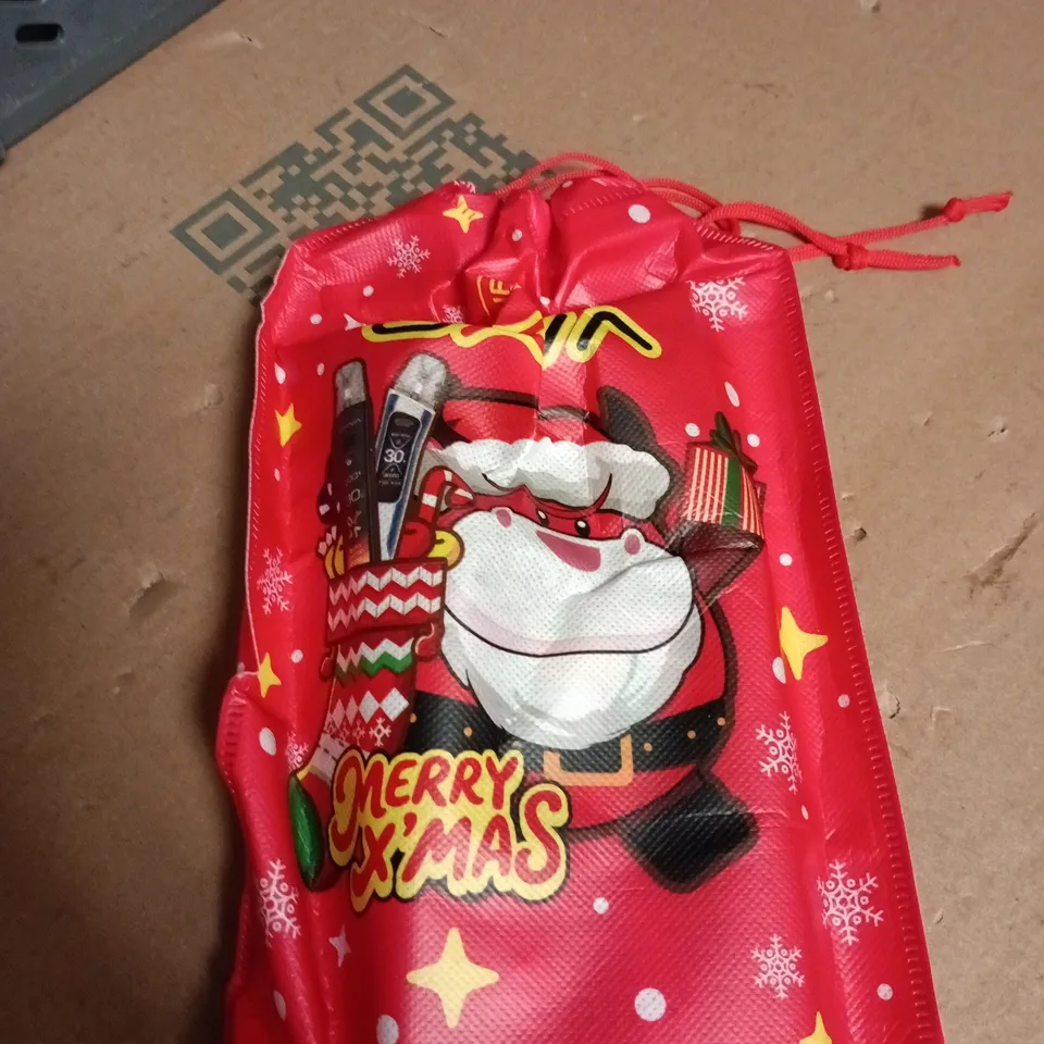 BOX OF APPROXIMATELY 15 ASSORTED TOYS INCLUDING MUSHROOM PLUSH TOY AND SUPRISE CHRISTMAS GIFT BAG 