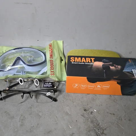 APPROXIMATELY 15 ASSORTED VISION CARE ITEMS TO INCLUDE - SMART AUDIO GLASSES , CARRY CASES , GOGGLES  
