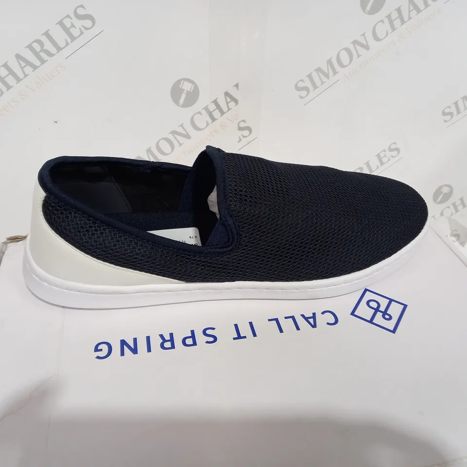 BOXED CALL IT SPRING DIARWEN NAVY SLIP ON SHOES - SIZE 9