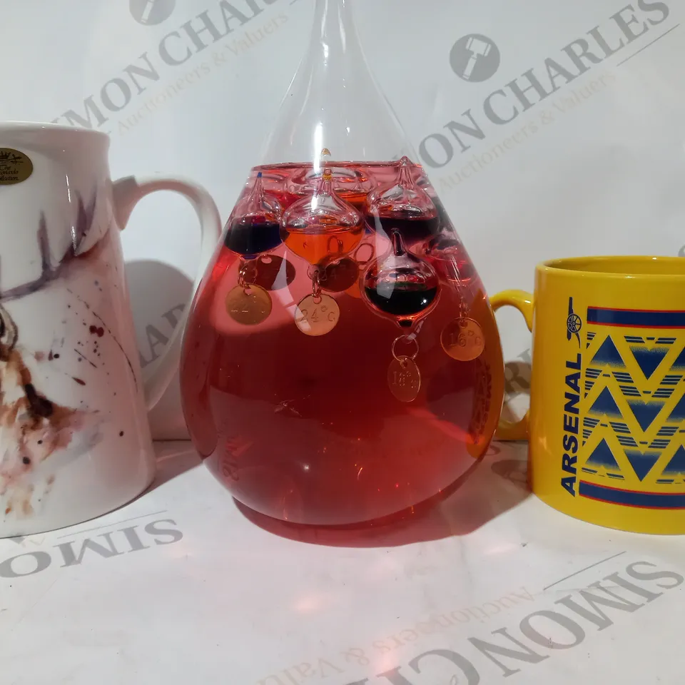 APPROXIMATELY 5 ASSORTED HOUSEHOLD ITEMS TO INCLUDE ARSENAL MUG, THE COUNTRY LIFE COLLECTION JUG, ETC