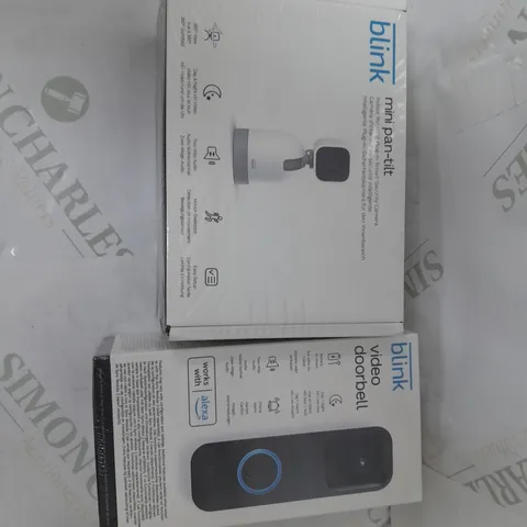 SEALED BLINK VIDEO DOORBELL AND BLINK MINI PAN TILT SMART SECURITY CAMERA