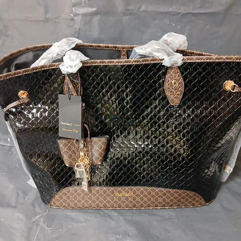 RIVER ISLAND EMBOSSED RI MONOGRAM SHOPPER BAG