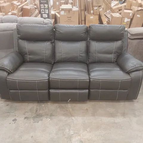 VINSON ELECTRIC RECLINER 3 SEATER SOFA AIR LEATHER WITH BUILT-IN PLUGS & USB-C CHARGING