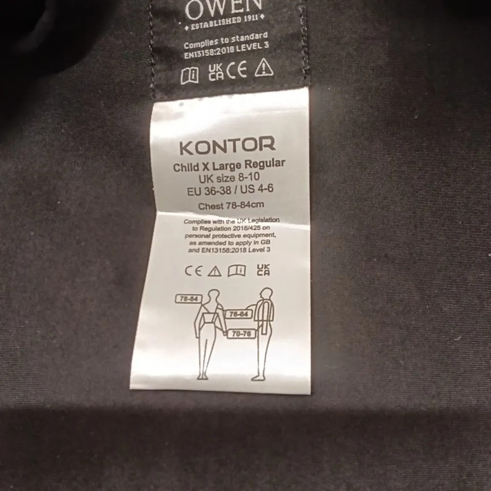 CHARLES OWEN KONTOR CHILD UK 8-10 LARGE VEST (EQUESTRIAN BODY PROTECTOR) – BLACK