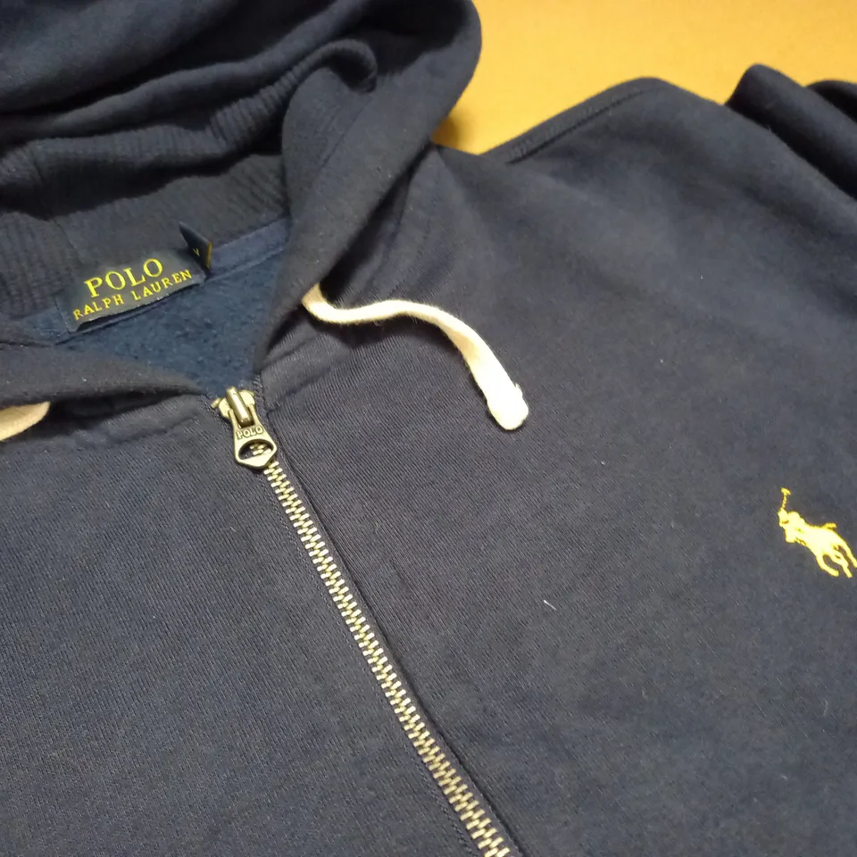 POLO RALPH LAUREN NAVY ZIP THROUGH HOODIE - L