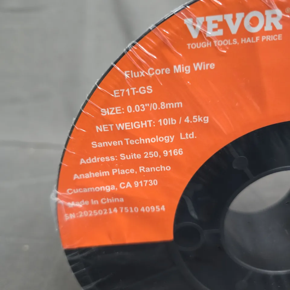 VEVOR FLUX CORE MIG WIRE E71T-GS 0.03IN (0.8MM) SPOOL – 10LB / 4.5KG