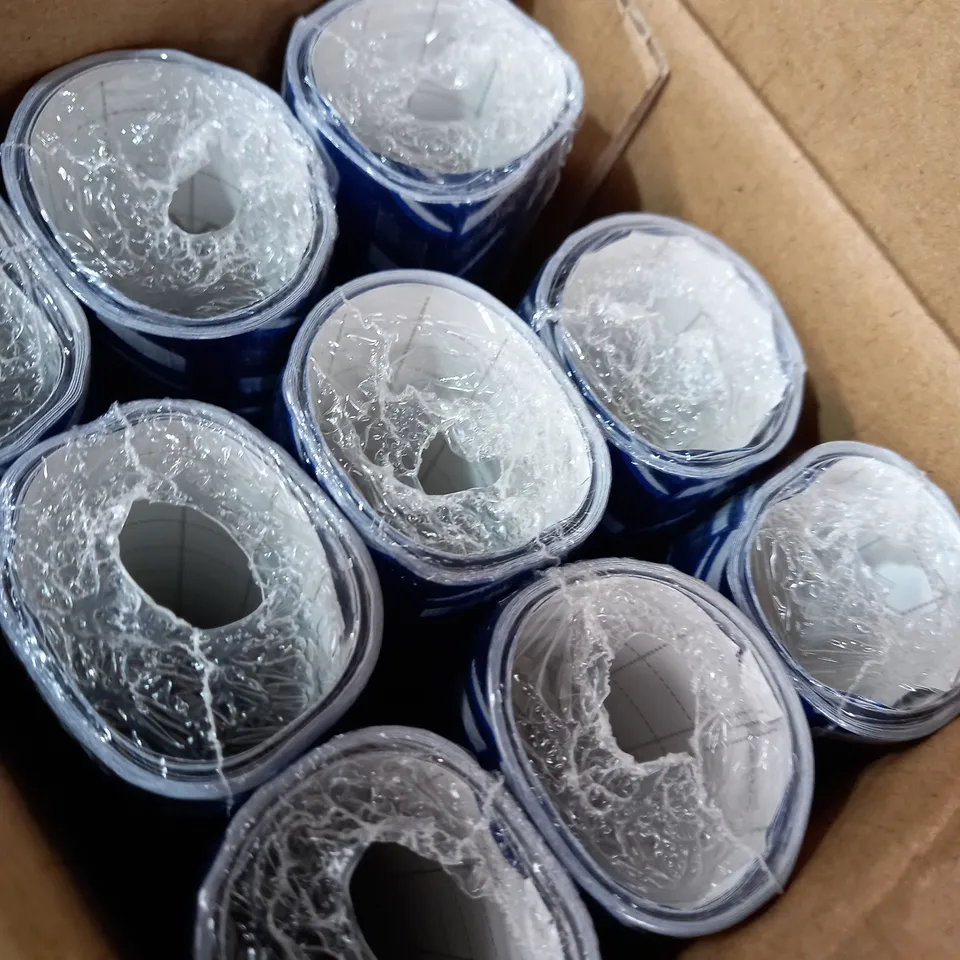 LOT OF 9 CHEVRON ROLL GIFT WRAP - BLUE/SILVER 