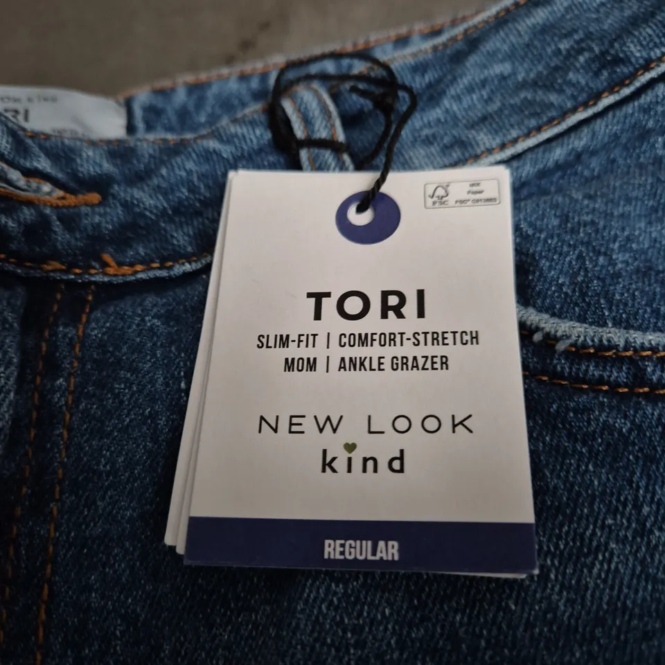 NEW LOOK TORI SLIM-FIT MOM ANKLE GRAZER JEANS – UK 12 (EU 40 / USA 8) – MADE IN EGYPT