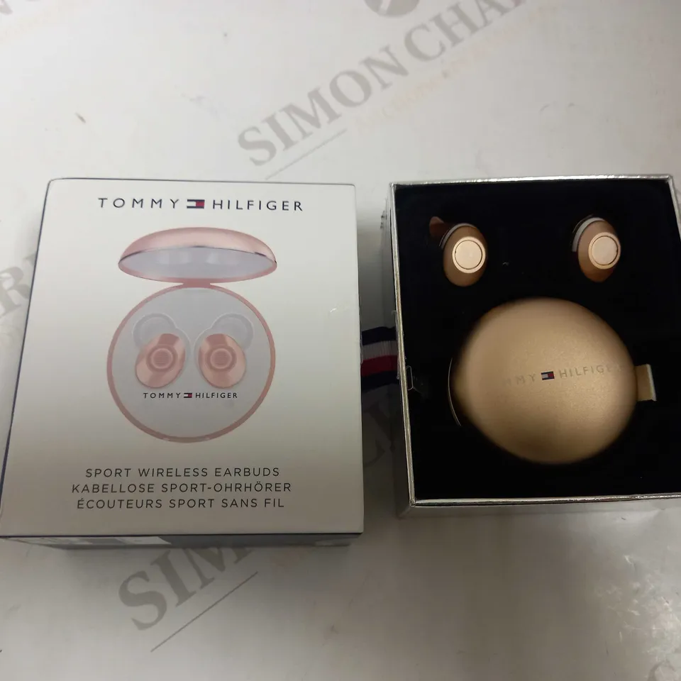 TOMMY HILFIGER EARBUDS METAL CASE ROSE  RRP £90