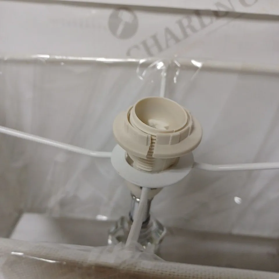 JOHN LEWIS TRISHA TRIANGLE CLEAR GLASS TABLE LAMP