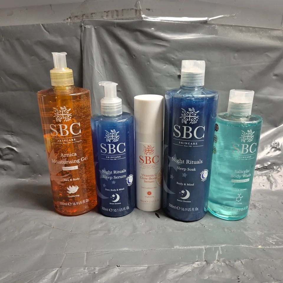 5 SBC PRODUCTS TO INCLUDE SALICYLIC BODY WASH, NIGHT RITUALS SLEEP SOAK, VITAMN C GLOW-BOOST SERUM, ETC - COLLECTION ONLY