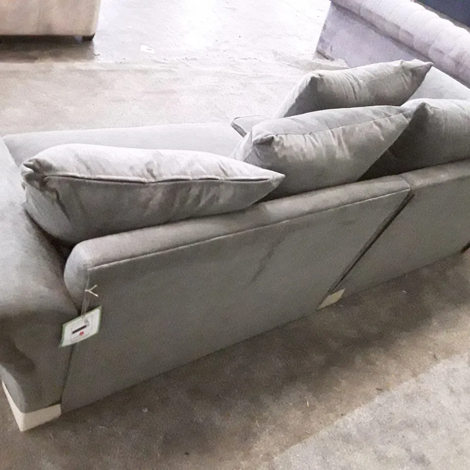 QUALITY DESIGNER DUTY 4 SEATER SOFA - GREY FABRIC (2PCS)