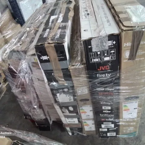 PALLET CONTAINING APPROXIMATELY 7 BOXED HD TELEVISION IN VARIOUS SIZES MAKES AND MODELS -UNTESTED-