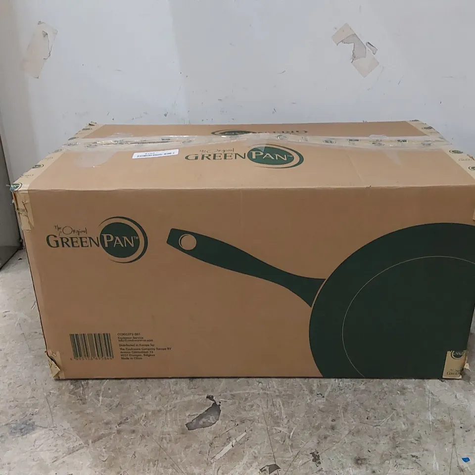 BOXED SET OF GREENPAN POTS AND PANS (1 BOX)