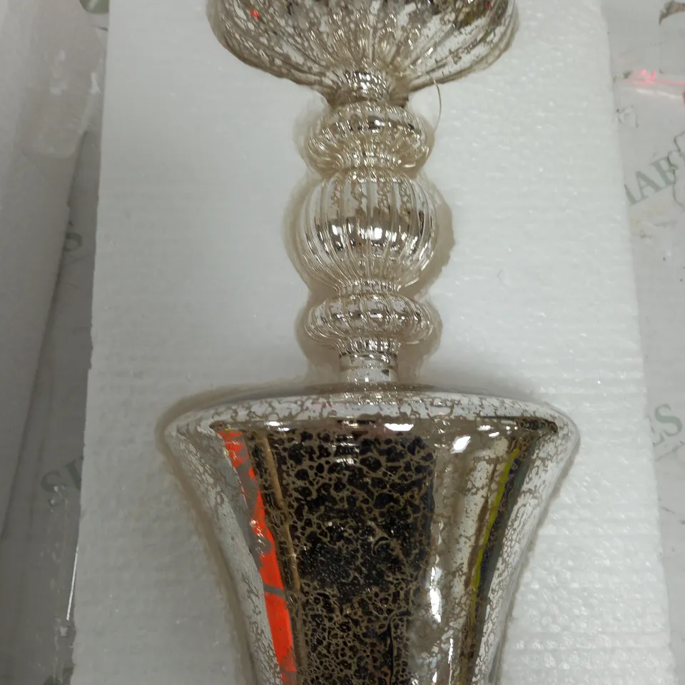 BOXED HOME REFLECTIONS PRE-LIT LED MERCURY GLASS LAMP SILVER