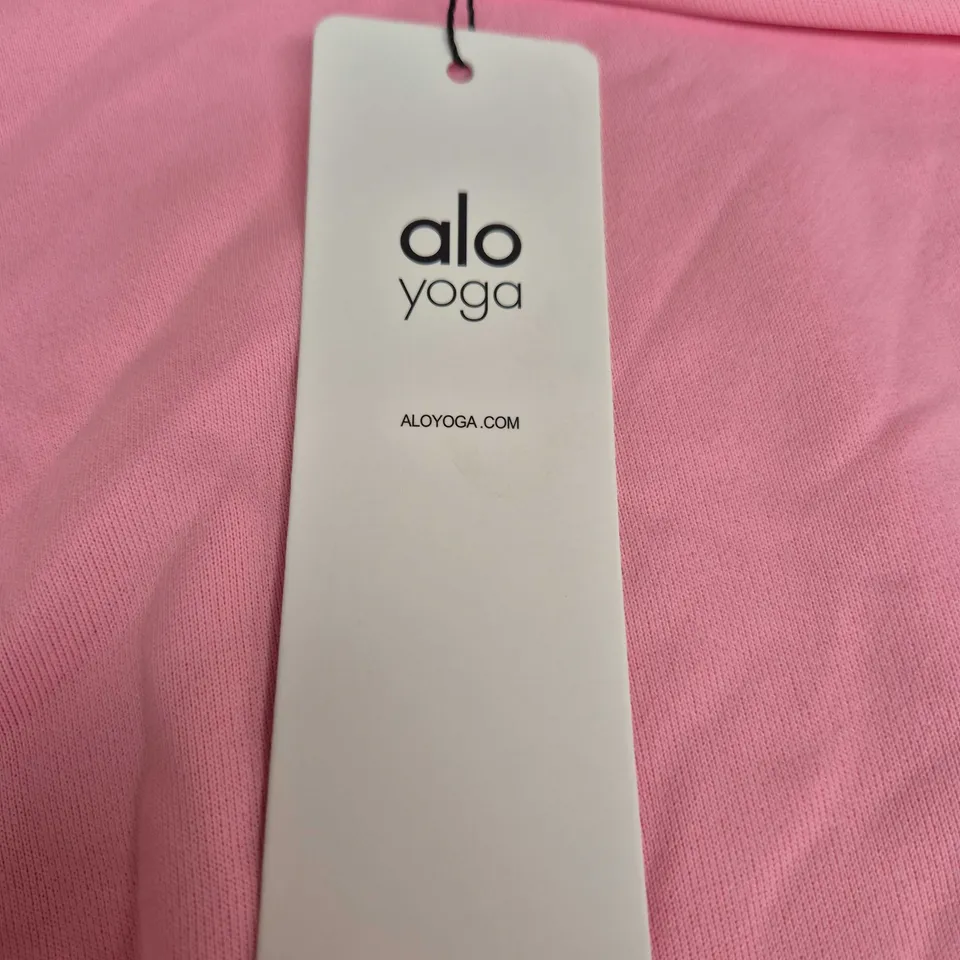 ALO YOGA PINK SWEATSHIRT, UK SIZE S