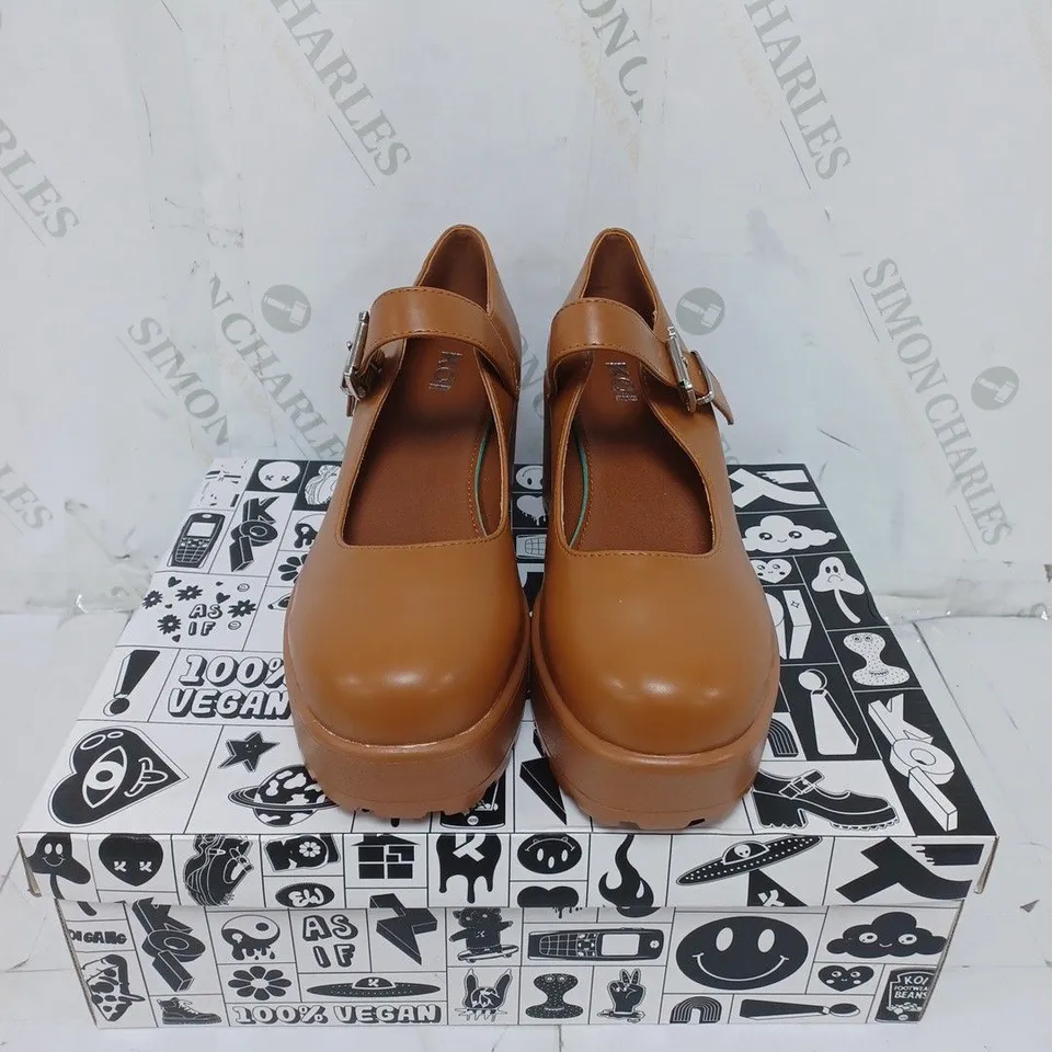 KOI FOOTWEAR LADIES BURNT ORANGE CHUNKY HEEL SHOES SIZE 6