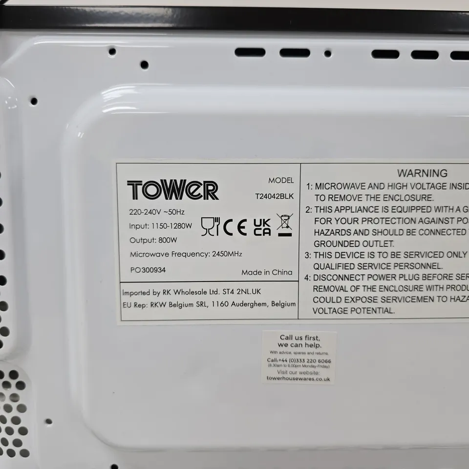 TOWER MICROWAVE OVEN T24042BLK – BLACK