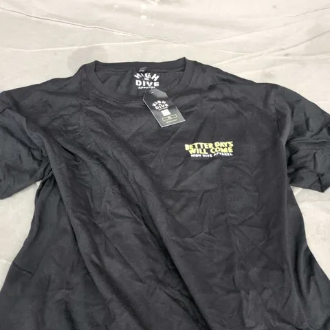 HIGH DIVE APPAREL BLACK T‑SHIRT XL – "BETTER DAYS WILL COME" GRAPHIC TEE
