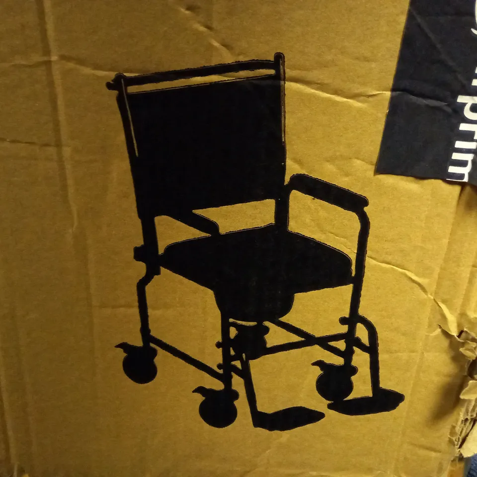 NRS HEALTHCARE M66119 WHEELED COMMODE/OVER TOILET CHAIR WITH PADDED SEAT AND BACK