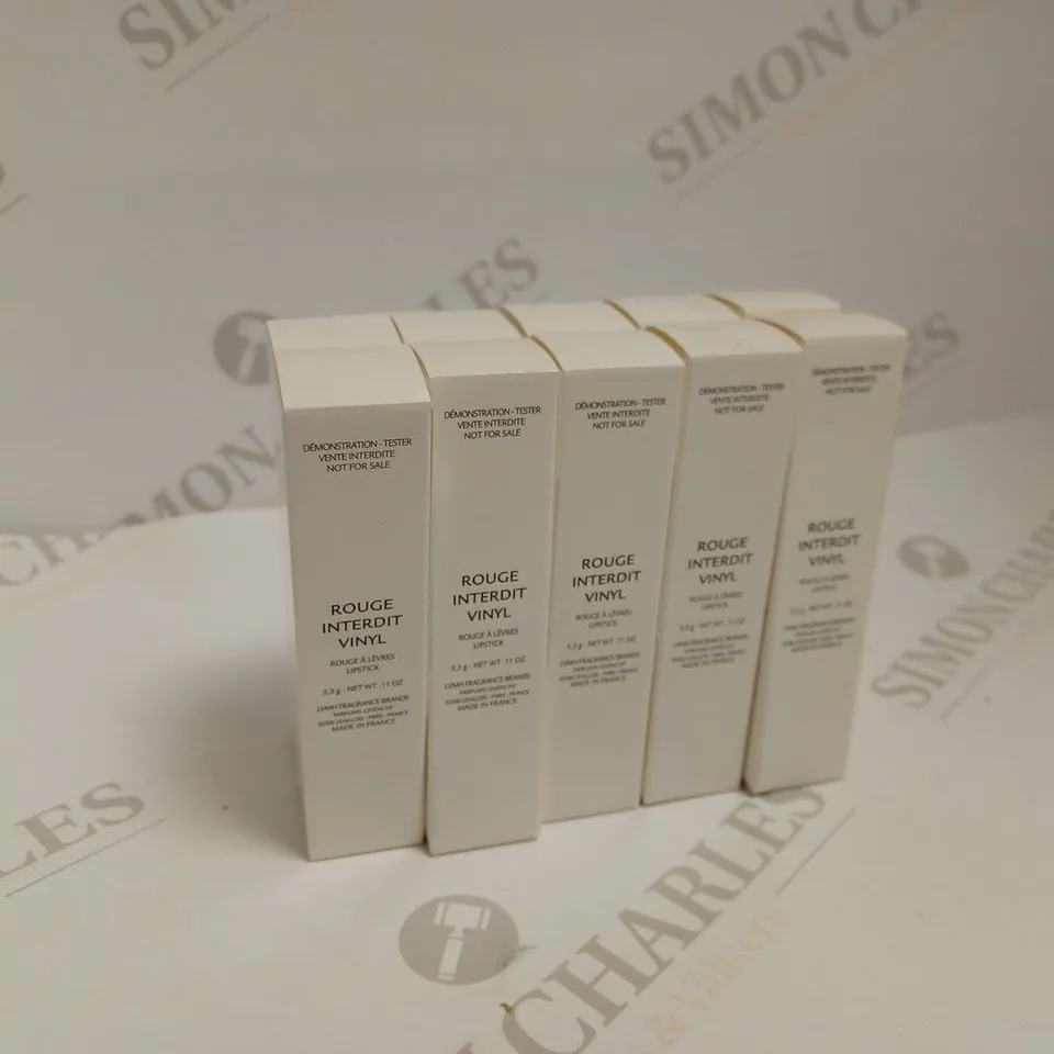 APPROXIMATELY 10 X GIVENCHY ROUGE INTERDIT VINYL LIPSTICK #16 NOIR REVELATEUR - DEMONSTRATION TESTER