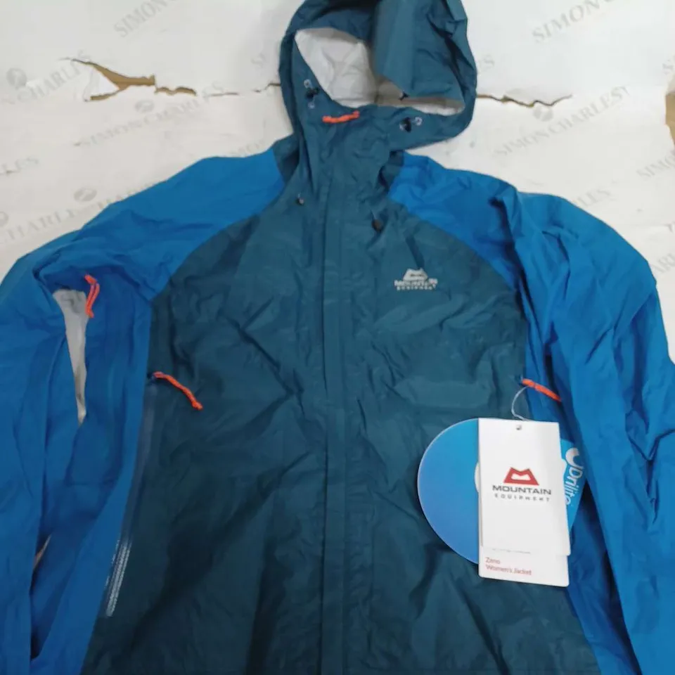 MOUNTAIN EQUIPMENT BLUE RAIN JACKET WITH HOOD - US SMALL